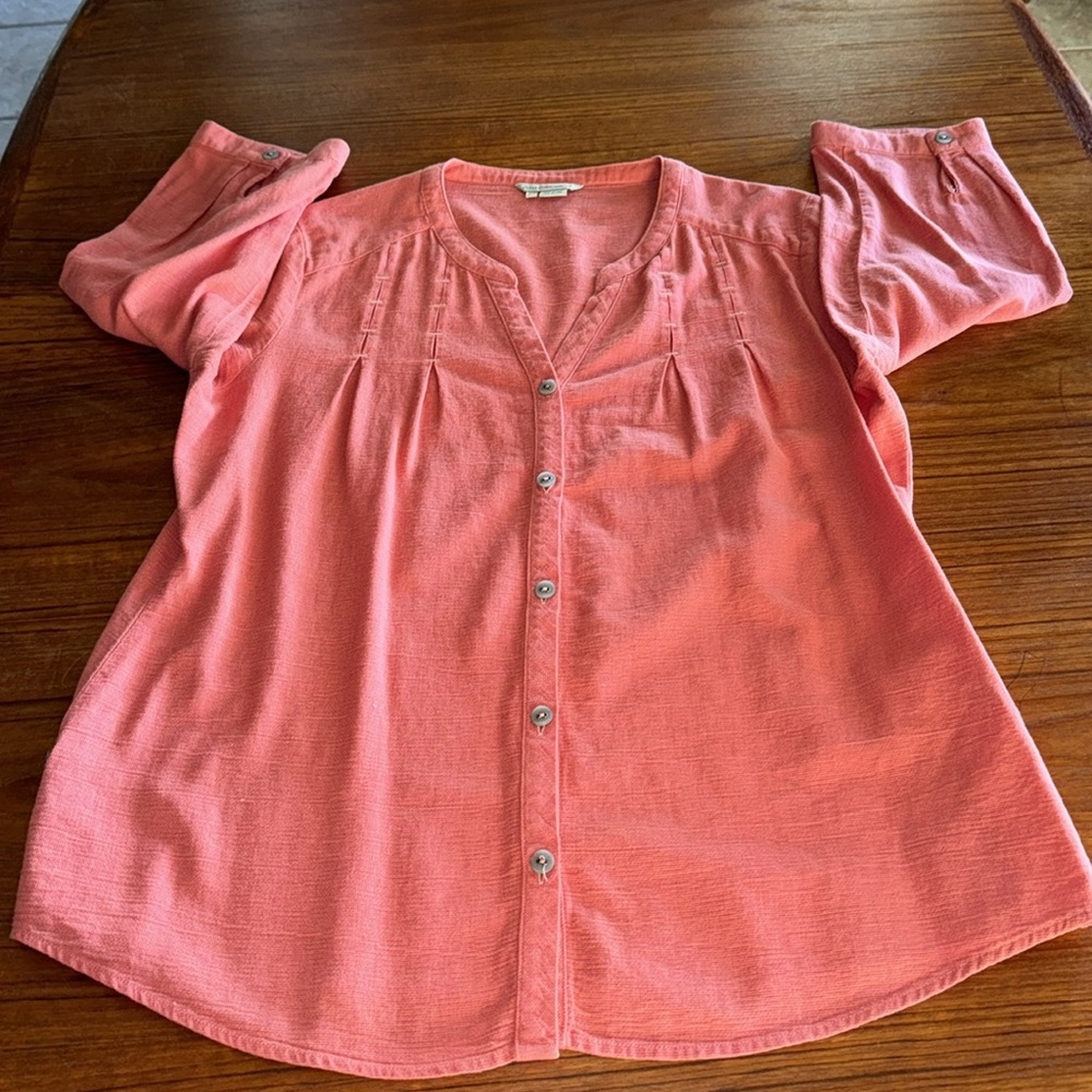 Royal Robbins Coral Button-Up Top
